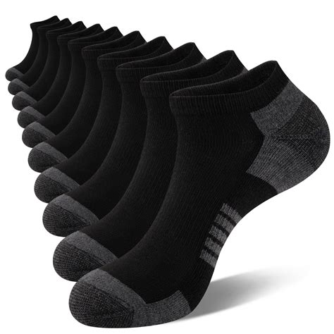 COOVAN 10 Pairs Mens Ankle Socks Men 10 Pack Low Cut Comfort Cushion ...