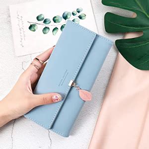 Buy PALAY® Women's PU Leather Long Wallet with Leaf Pendant Card ...