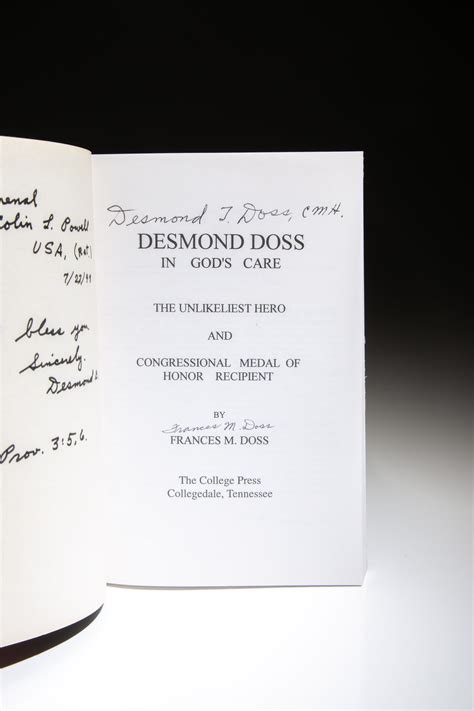 Desmond Doss: In God's Care; The Unlikeliest Hero And Congressional ...
