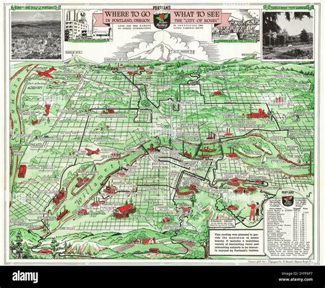 Vintage Detailed Portland City Map Printable Download Travel Poster ...