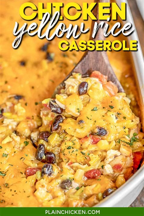 Chicken & Yellow Rice Casserole - Plain Chicken