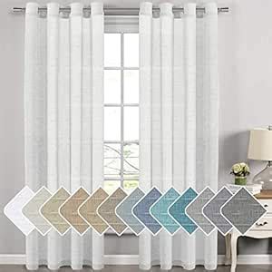 Buy SB INDIA Cotton Linen Solid Sheer Long Door Curtains 11 Feet for ...