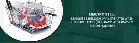 Buy LiMETRO STEEL Stainless Steel Dish Drainer | After Wash Utensils ...