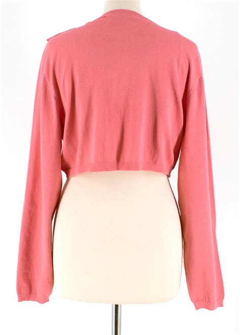 Valentino Pink Cropped Cardigan - Size US 12 For Sale at 1stDibs | pink ...