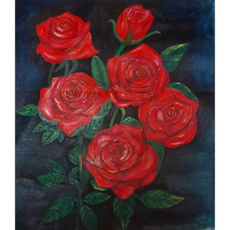 Blooming Red Roses – Acrylic on Canvas by Artist Gayatri Sharma | 24 x ...