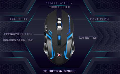 Offbeat RIPJAW 2.4Ghz Rechargeable Wireless Gaming Mouse - 7D Buttons ...