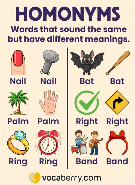 Homonyms And Meanings
