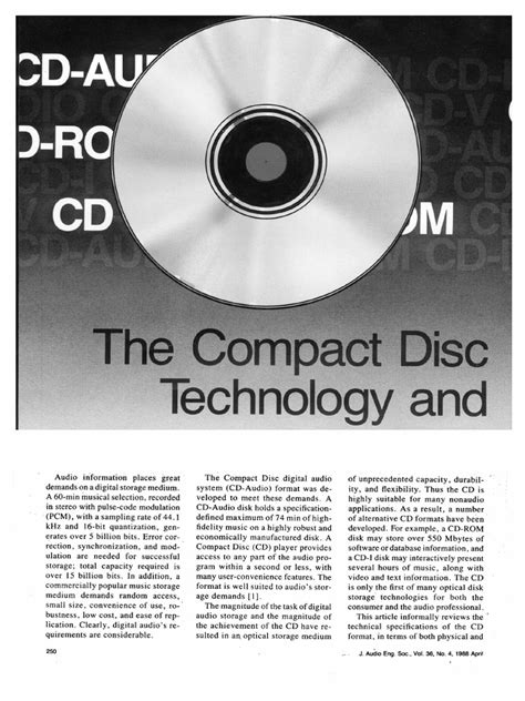 The Compact Disc Formats Technology and Applications - KenPolhmann - 1988 | PDF | Compact Disc ...