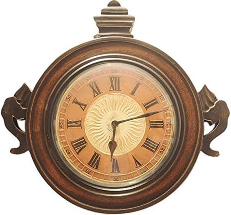 Buy Rj'S Antique Time Machine Wooden Analog Wall Clock - (46 Cm X 46 Cm ...