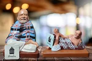 Buy Homebia Set of 2 Polyresin Made Neeb Karoli Baba Statue, Baba Neeb ...