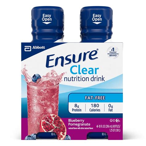Ensure Clear Nutrition Drink Blueberry Pomegranate Fat Free 10 fl oz ...