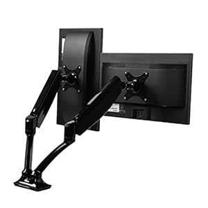 Loctek Heavy Duty Gas Spring Dual Arm Desk Mounts Fits 10"-27" Monitor ...
