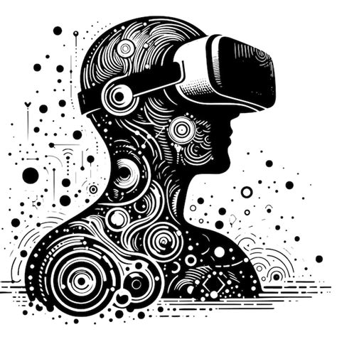 Silhouette of futuristic ar vr glasses social media avatar template ...