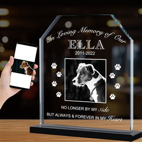 Personalized Pet Memorial Gift, Custom Pet Photo Glass Engraved, Pet ...