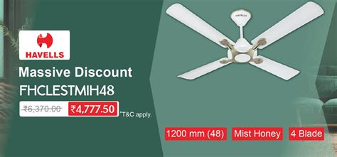 Buy 4 Blade Ceiling Fans Online at Latest Price |Eleczo.com