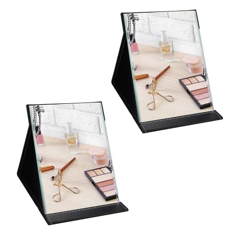 TOMATUS® Portable Folding Makeup Mirror with PU Leather for Office Desk ...