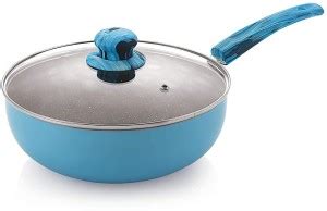 NIRLON Single_Orchid Granite_Kadai_Glass Lid Non-Stick Coated Cookware ...