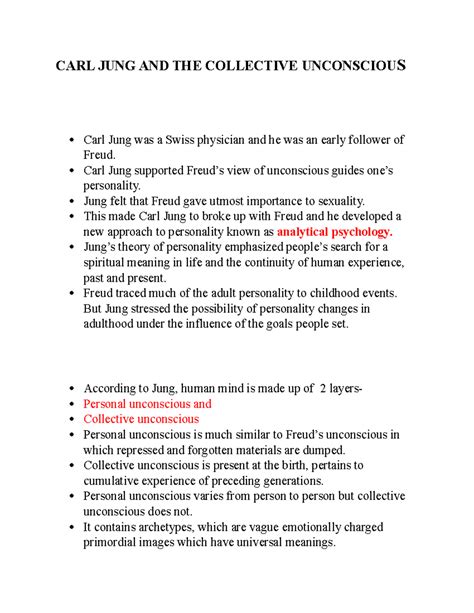 Carl Jung and collective unconscious - CARL JUNG AND THE COLLECTIVE ...