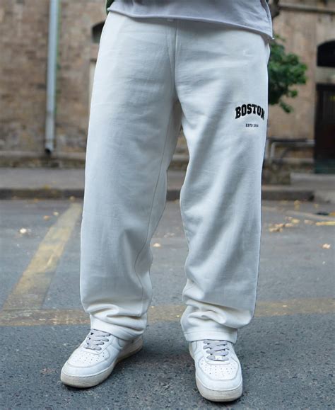 White Printed Baggy Track Pant – Powerlook