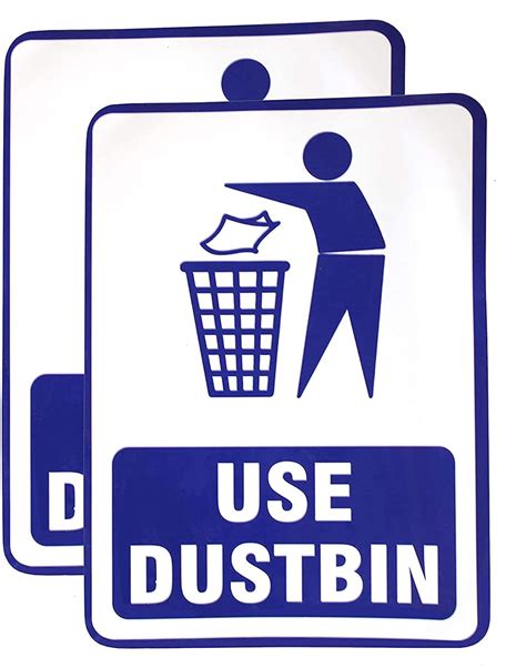 eSplanade Use Dustbin/Trash Bin Sign Sticker Decal - Easy to Mount ...