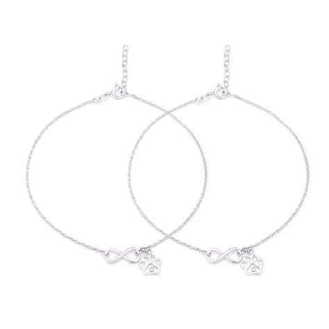 ZAVYA 925 Sterling Silver Designer Infinity Paw Rhodium Plated ...