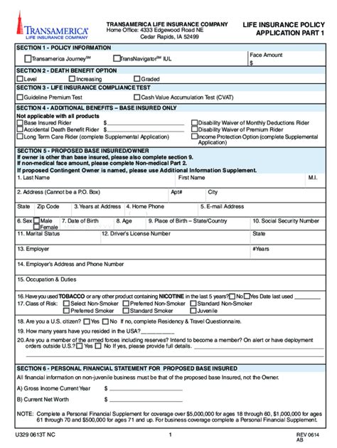 Sample Life Insurance Application Forms 的图像结果