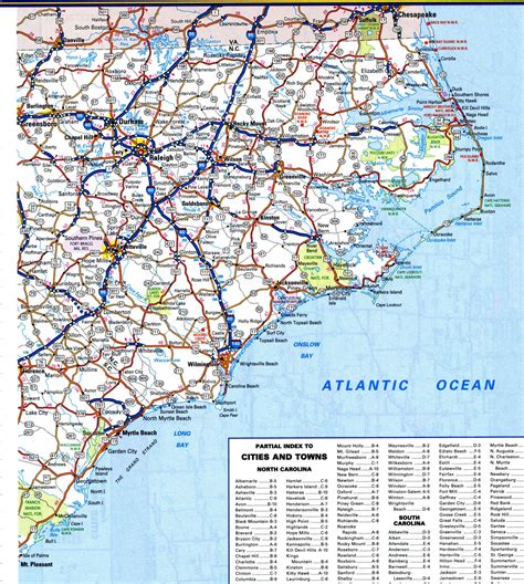 Interstate road map of south carolina