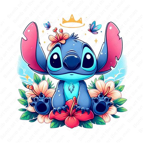 Stitch With Flowers Clipart, Cute Stitch Clipart, Stitch Png ...
