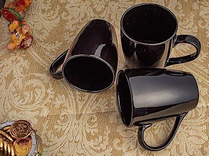 Buy Nikaanch Creations Classic Black Ceramic Coffee and Tea Cup Set of ...