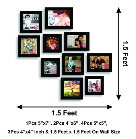 Memory Wall Collage Photo Frame Set of 10 individual photo frames ...