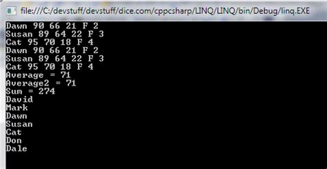 C# Form Example LINQ 的图像结果