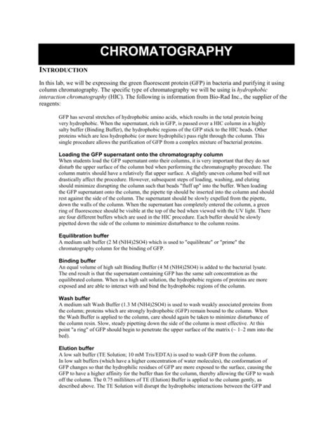 Image result for Purifying GFP Using Column Chromatography