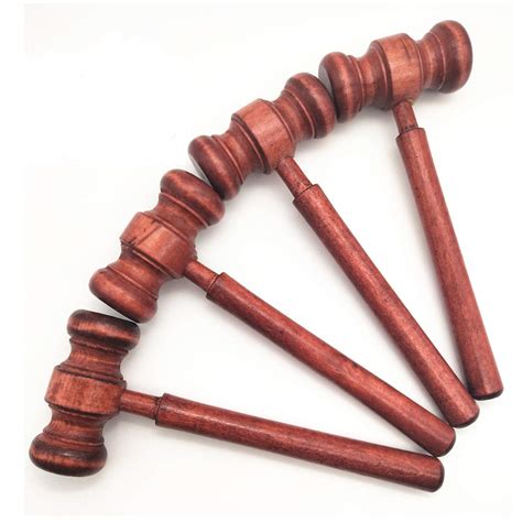 4PCS Mini Wooden Gavel Toy Cosplay Lawyer Judge Auction Sale Judge ...