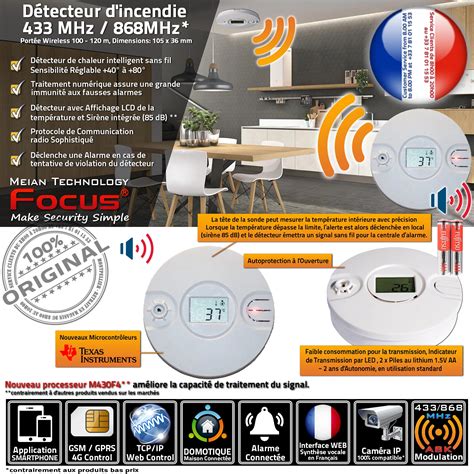 Alarme Incendie Connectée 4G Sans Fil | Sécurité Maison Meian 868 MHz
