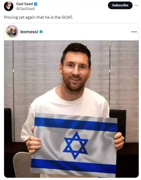 Is Lionel Messi Holding An Israeli Flag Amid The Recent Conflict