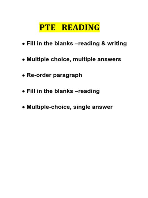 Image result for Pte Reading Material PDF
