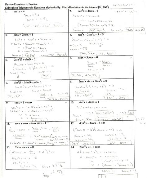 Image result for Trigonometric Identities Worksheet