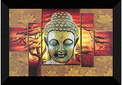 SAF paintings 'Buddha UV Textured Framed Painting 28 cms X 35.5 cms ...