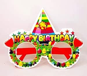 Letz Party Happy Birthday Paper Glasses(Set of 10), Mixed Color ...