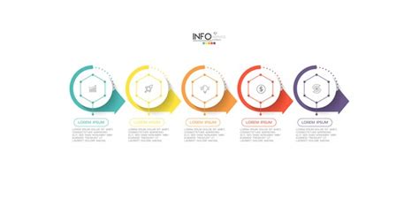 Infografik-Element mit Symbolen und 5 Optionen oder Schritten ...