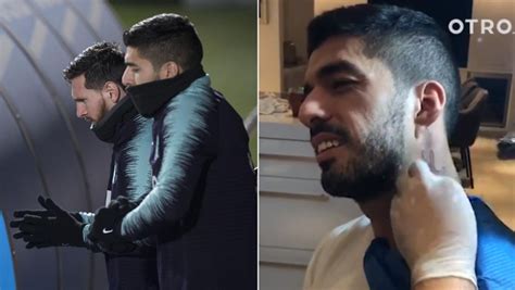 Suárez estrena tatuaje familiar en el derbi