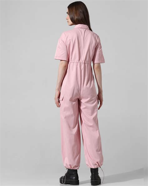 Pink Cargo Jumpsuit