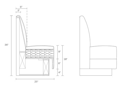 Standard Banquette Dimensions Guide - depth of banquette seating