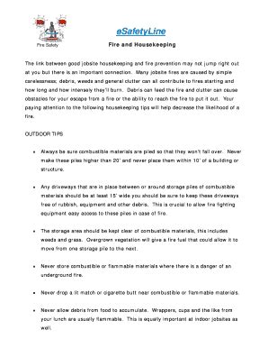 Fillable Online Fire and Housekeeping Fax Email Print - pdfFiller