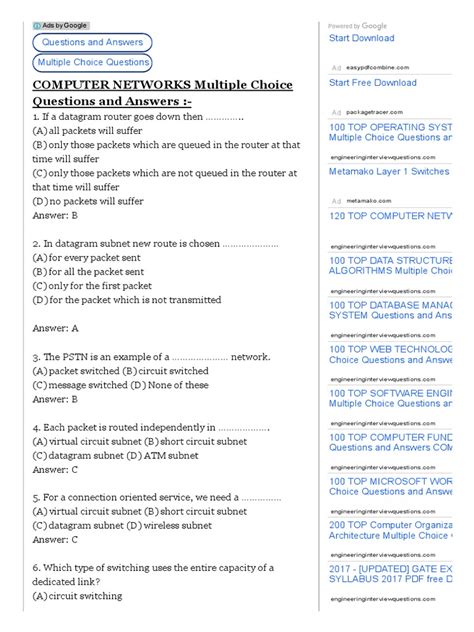 Image result for Computer Network No. 9 Test Questions