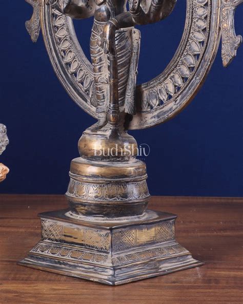 Buy Vintage Brass Lord Vishnu Statue with Sudarshan Chakra Aura - 16.5 ...