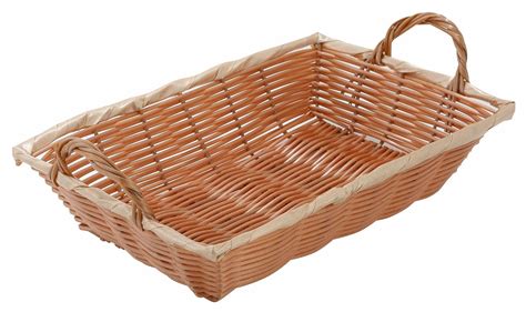 Winco PWBN-12B Rectangular Woven Basket with Handles, 12-Inch by 8-Inch ...