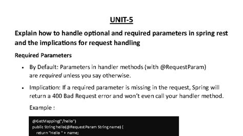 API Unit 5 - Lecture Notes on Handling Parameters and Validation in ...