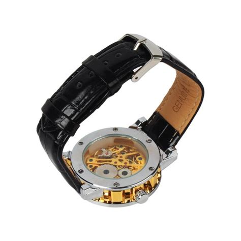 Buy Gold Dial Skeleton Mechanical Watch Online India | Ubuy