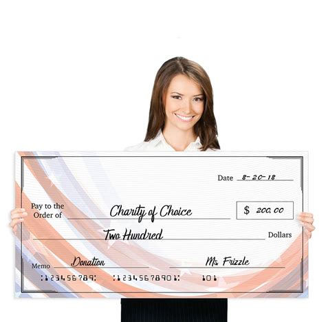 Giant Fake Check for Endowment Award - 16" x 32" - Large Novelty ...